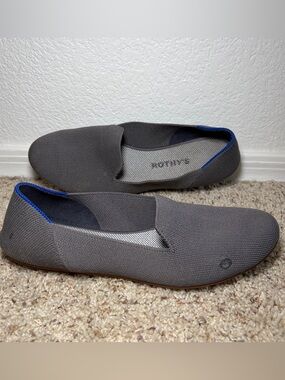 Rothy's Womens Gray/Blue Knit Slip-On Loafer Flats Round Toe Size 8 Casual